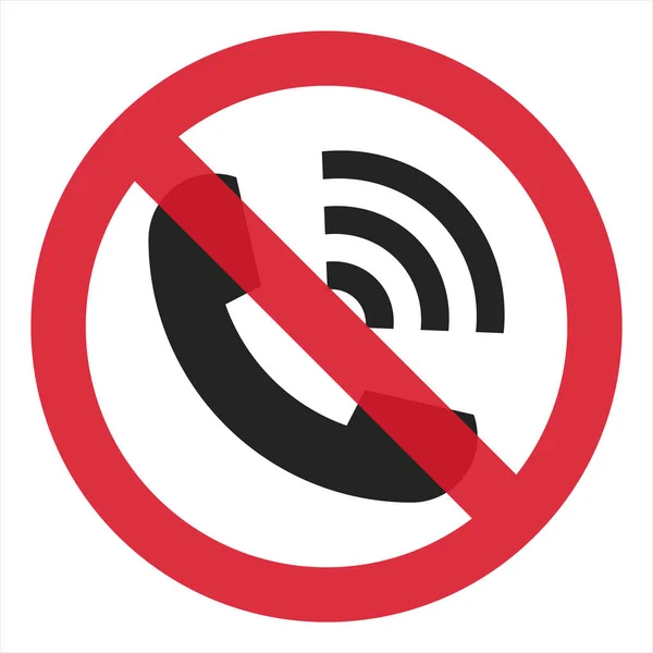 Teléfono de timbre plano STOP teléfono aislado sobre fondo blanco. Ilustración vectorial — Vector de stock