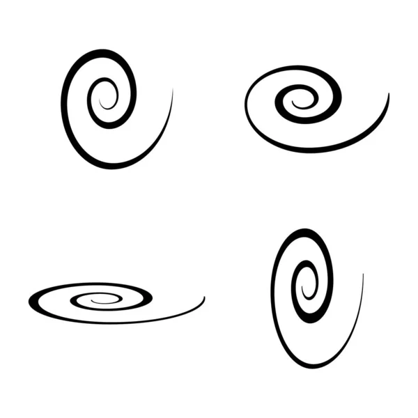 Conjunto espiral icono aislado sobre fondo blanco. Negro forma moderna, ilustración vectorial — Archivo Imágenes Vectoriales