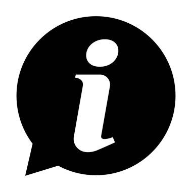 Information help icon,  info bubble desk. Vector sing isolated on white background