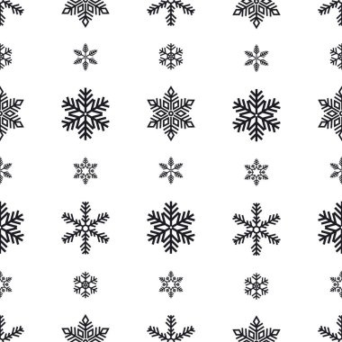 Kar tanesi tatil süslemesi, kusursuz desen. Beyaz arkaplanda kar beyazı var