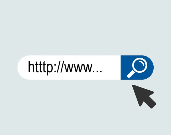 Веб-панель пошуку www в Інтернеті, ізольована на фоні. Інструмент для веб-сайту, програми, інтерфейсу користувача та логотипу — стоковий вектор