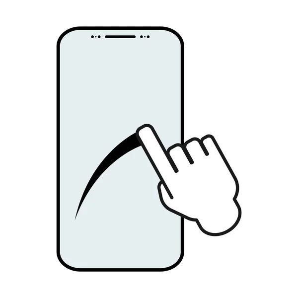 Touchscreen-Symbol für App, Website. ui usw. Finger auf weißem Hintergrund isoliert anklicken — Stockvektor
