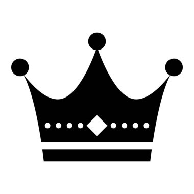 Beyaz arkaplanda Crown düz vektör simgesi izole edildi. Kral resimleme nesnesini imzaladı