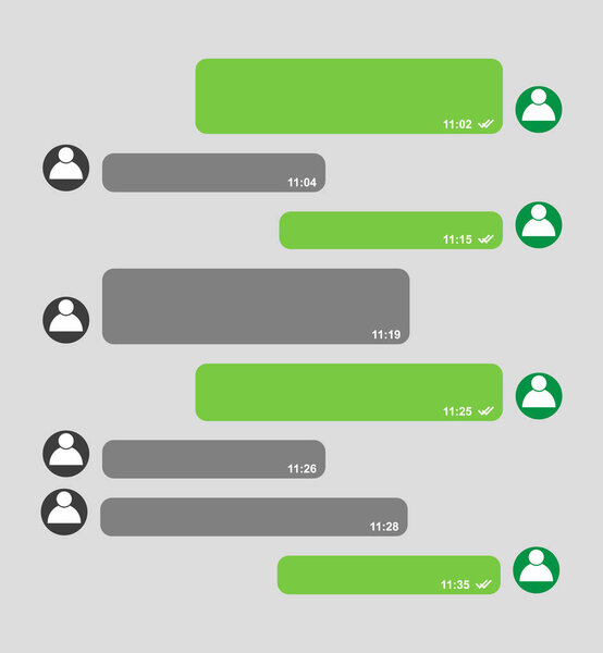 Сообщение Short Bubble, пустое окно чата в социальной сети на темном фоне
 