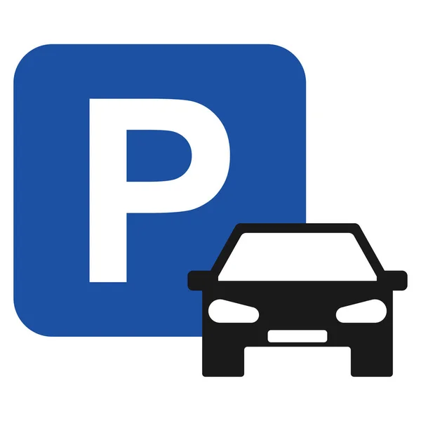 Parkplatz-Symbol mit Grafik-Design auf weißem Hintergrund. Vektorillustration — Stockvektor