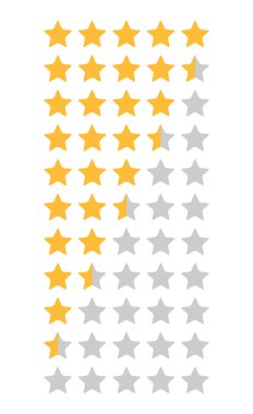 Set yıldızları, müşteri kalitesi sembolü, vektör ürün değerlendirme dairesi simgesi otel, restoran vs.