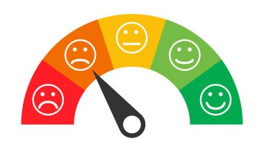 Müşteri simgesi duygu tatmin metresi beyaz arkaplanda farklı bir sembol