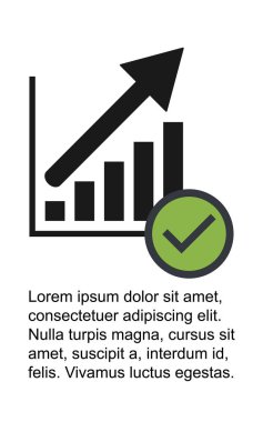 Büyüyen ekonomik sembol, düz modern simge, beyaz arka planda izole
