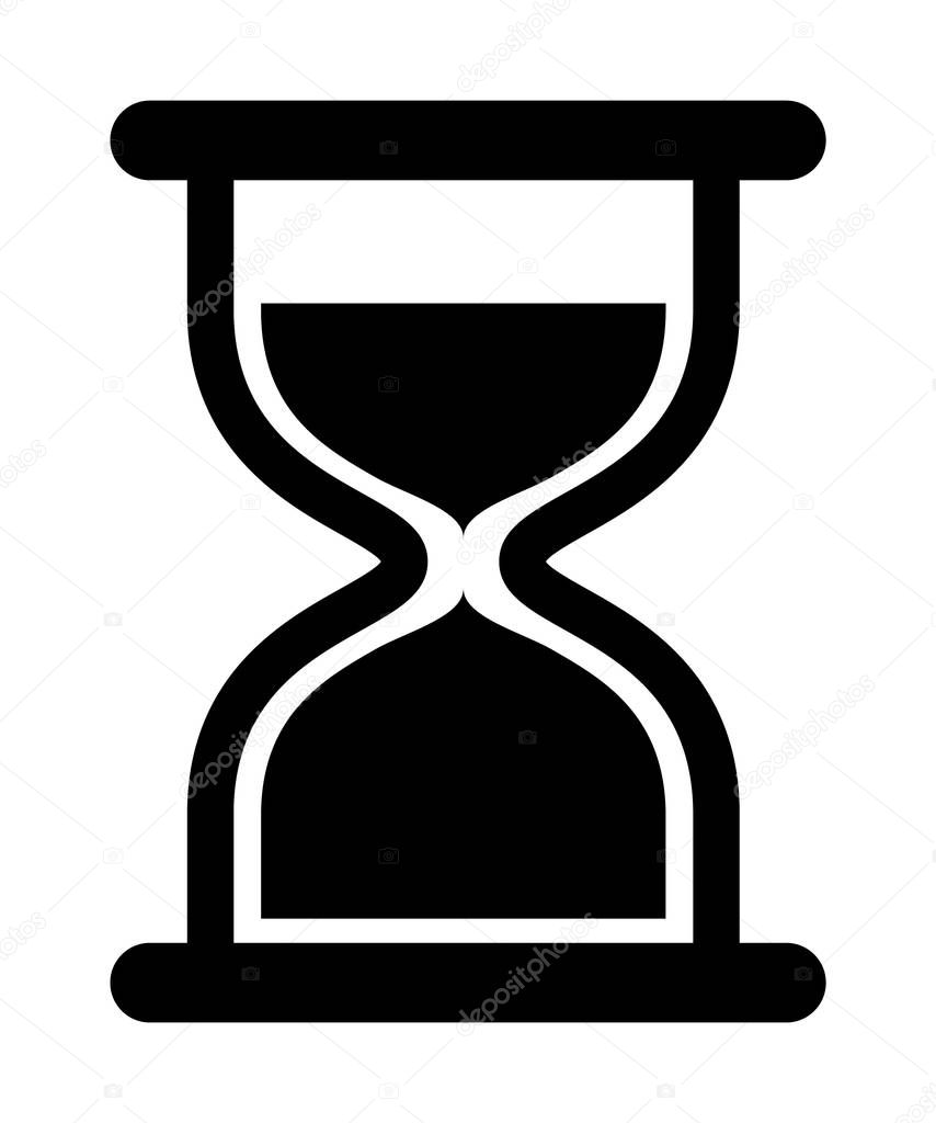 Hourglass icon vector design isolated on white background. Flat time sign