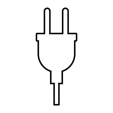 Elektrik prizi vektör simgesi beyaz arkaplanda izole edildi. Enerji adaptörü, web sembolü