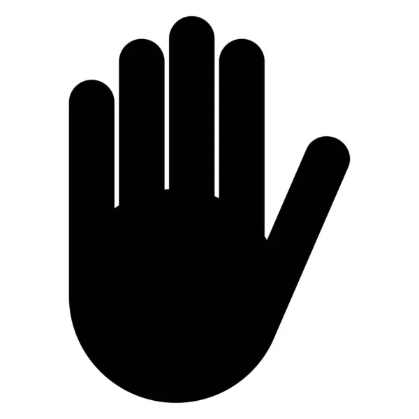 Ferma il segno della mano, vettore di icone. Colore rosso simbolo singe illustrazione — Vettoriale Stock