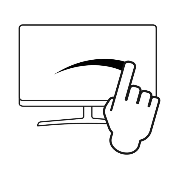 Uygulama, web sitesi için ekran simgesine dokunun. Evet vesaire. Beyaz arkaplanda izole edilmiş parmak tıklayın — Stok Vektör