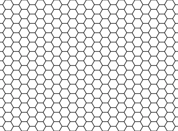 Honeycomb hexagonal seamless pattern. Grid design, vector background. Simple texture — Stock Vector