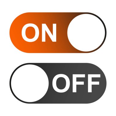 Uygulama için beyaz arkaplanda izole edilmiş açma kapama düğmeleri, ui vs.