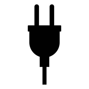 Elektrik prizi vektör simgesi beyaz arkaplanda izole edildi. Enerji adaptörü, web sembolü