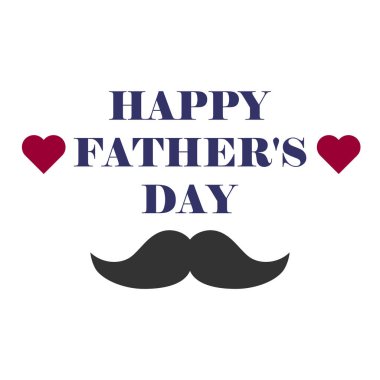 Happy Father Day icon for greeting card isolated on white background. Vector illustration