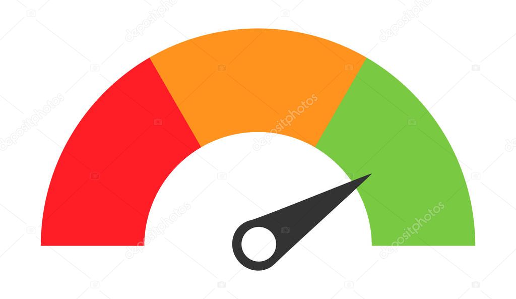 Customer icon emotions satisfaction meter with different symbol on white background