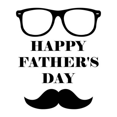 Happy Father Day icon for greeting card isolated on white background. Vector illustration