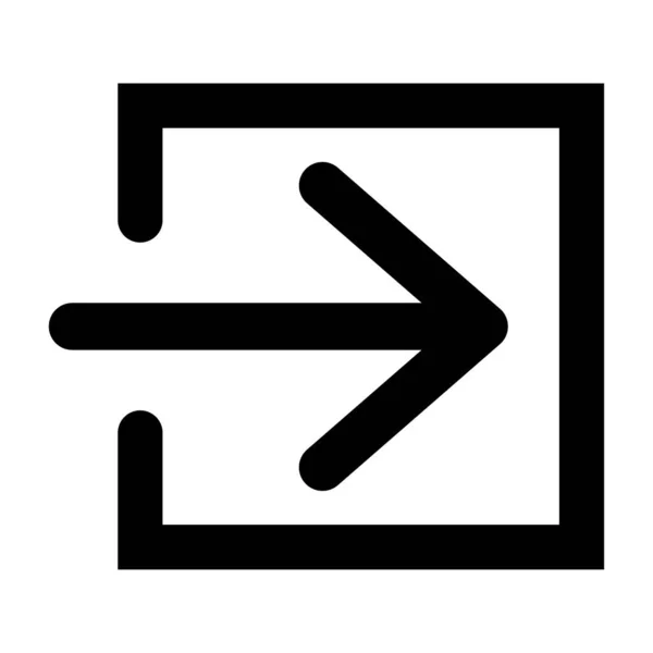 Login-Symbol mit Pfeil, Vektor-Flachsymbol isoliert auf weißem Hintergrund. Einstiegsmarke für Web, App, ui — Stockvektor