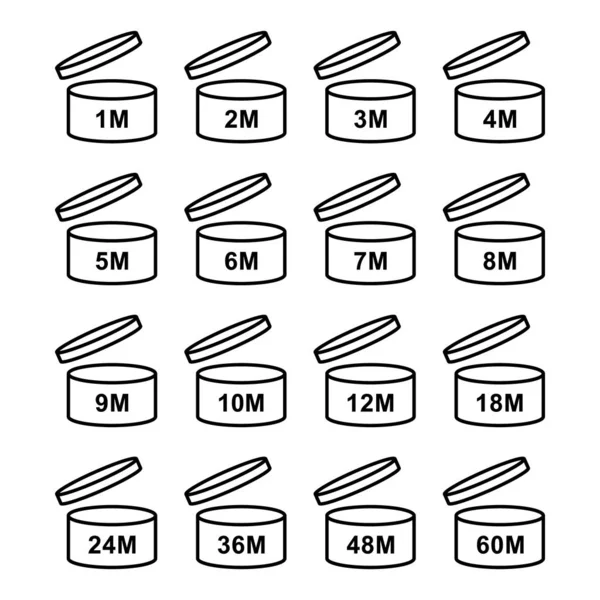 Pao kozmetik ikonu açık ay yaşam rafı. Vektör illüstrasyonu beyaz arkaplanda izole edildi