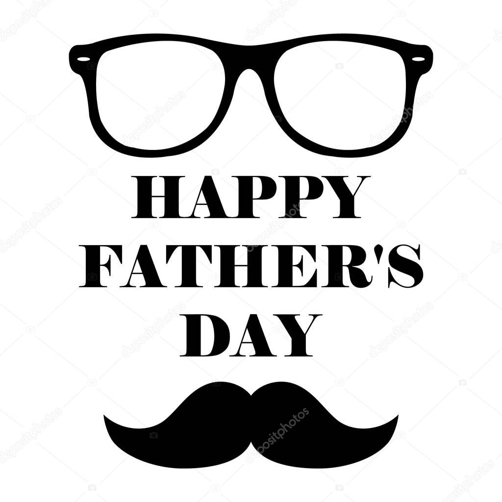 Happy Father Day icon for greeting card isolated on white background. Vector illustration