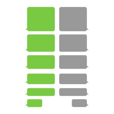 İletişim, sohbet vs. için mesaj baloncukları simgelerini ayarla. Kurye için konuşma vektörü baloncuk tasarım şablonu .