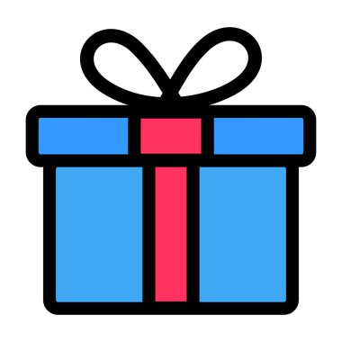 Hediye kutusu simgesi tasarımı. Beyaz arkaplanda izole edilmiş vektör mevcut sembolü .