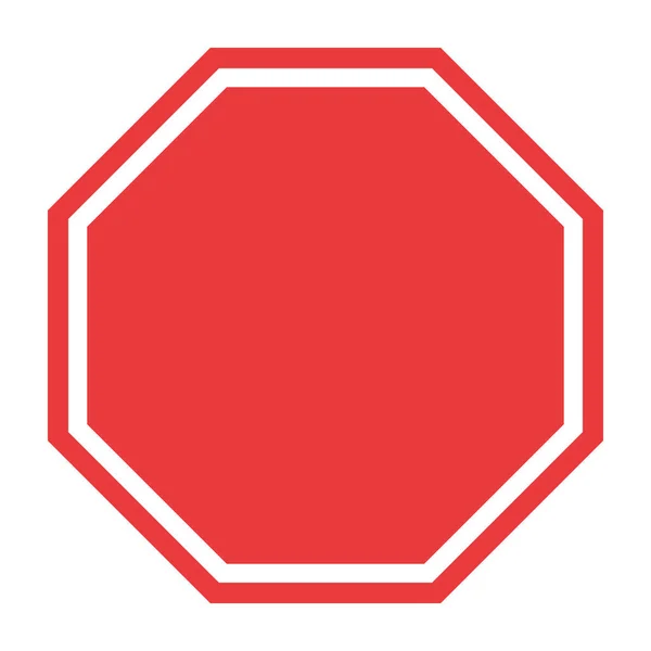 Stoppschild Symbol Leerer Vektor Rote Farbe Singe Symbol Illustration — Stockvektor