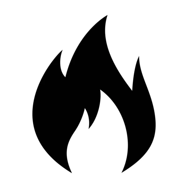 Tűzláng Ikon Tűz Forró Lángok Vektor Jel Elszigetelt Fehér Háttér — Stock Vector
