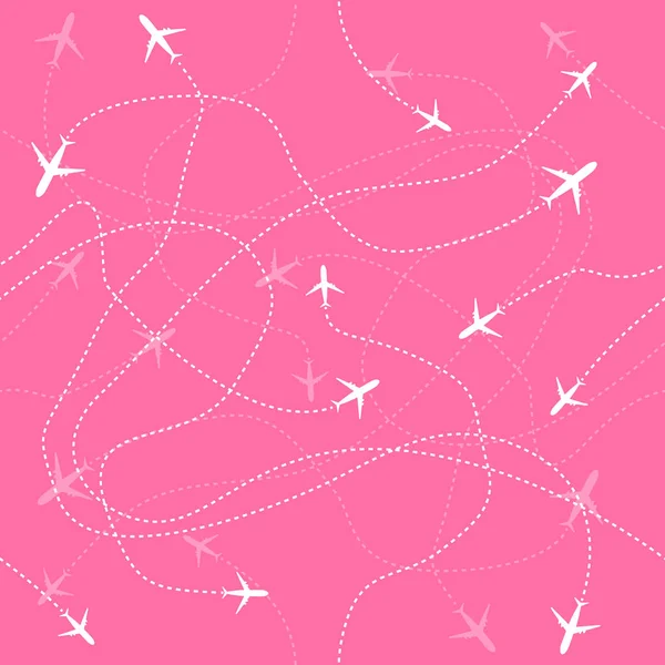 Подорожі Літаків Безшовний Візерунок Флай Векторний Графічний Фон Символічна Ілюстрація — стоковий вектор