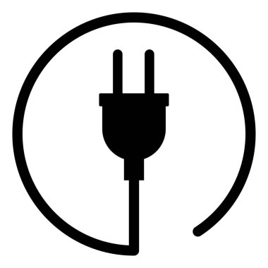 Elektrik prizi vektör simgesi beyaz arkaplanda izole edildi. Enerji adaptörü, web sembolü .