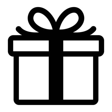 Hediye kutusu simgesi tasarımı. Beyaz arkaplanda izole edilmiş vektör mevcut sembolü .