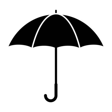 Beyaz arkaplanda şemsiye yassı ikon vektör tasarımı izole edildi. Yağmur damlası koruması .