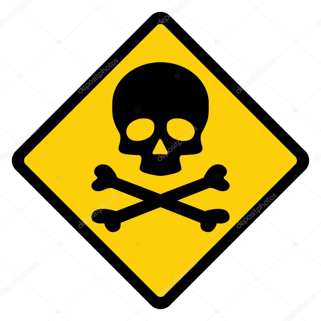 Hazard warning symbol vector icon flat sign symbol with rectangle mark isolated on white background .