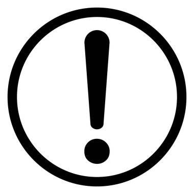 Ünlem işareti düz tasarım ikon vektörü. Beyaz arkaplanda tehlike uyarısı işareti izole edildi .