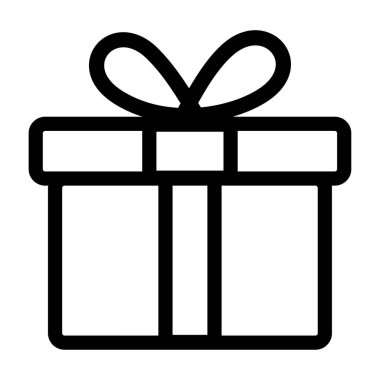Hediye kutusu simgesi tasarımı. Beyaz arkaplanda izole edilmiş vektör mevcut sembolü .