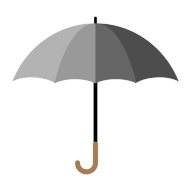 Beyaz arkaplanda şemsiye yassı ikon vektör tasarımı izole edildi. Yağmur damlası koruması .