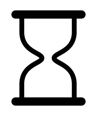 Kum saati ikonu vektör tasarımı beyaz arkaplanda izole edildi. Düz zaman işareti .