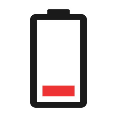 Batarya şarj gösterge simgesi. Vektör illüstrasyonu beyaz arkaplanda izole edildi .