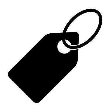 Etiket simgesi beyaz arkaplanda izole edildi. Boş sembol, düz tuş, vektör illüstrasyonu .