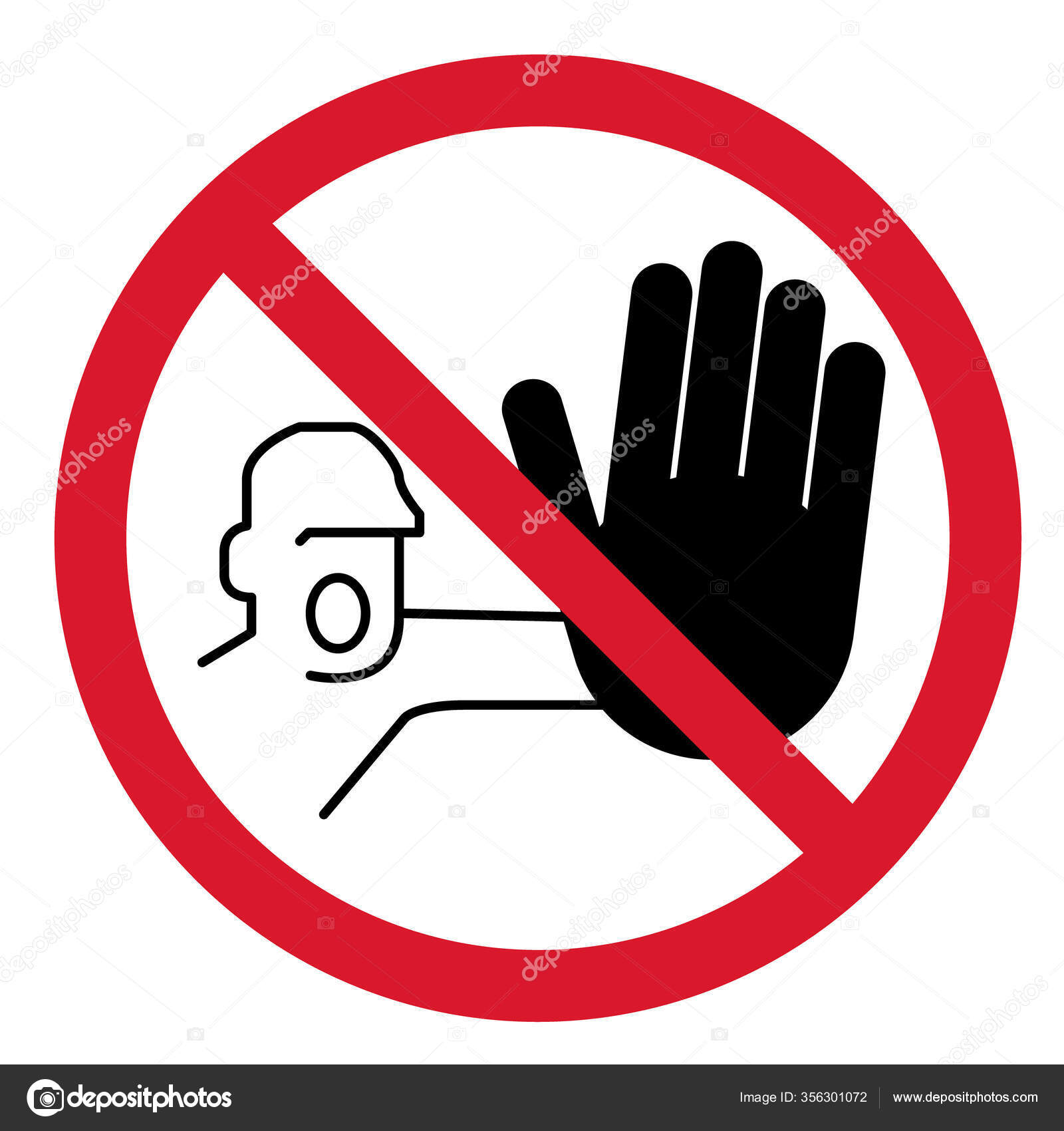 Stop hand forbidden sign Royalty Free Vector Image