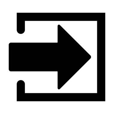 Oklu giriş simgesi, beyaz arkaplanda izole edilmiş vektör düz sembol. Web, uygulama, ui için girdi işareti .