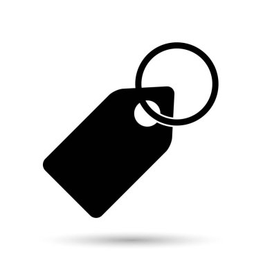 Etiket simgesi beyaz arkaplanda izole edildi. Boş sembol, düz tuş, vektör illüstrasyonu .