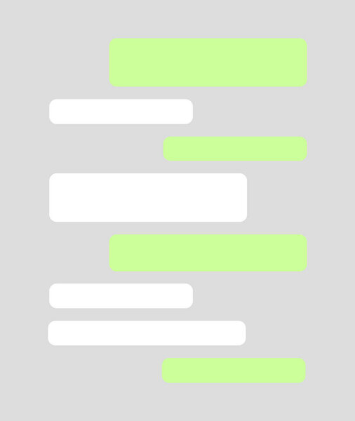 Сообщение Short Bubble, пустое окно чата в социальной сети на темном фоне
 .