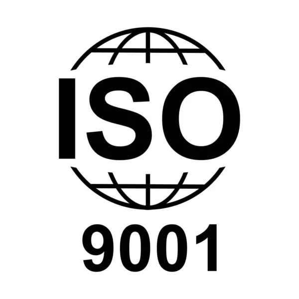 Iso 9001 Icono Símbolo Calidad Estándar Botón Vectorial Aislado Sobre — Vector de stock