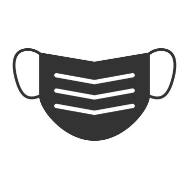 Ağız maskesi simgesi, beyaz arkaplanda izole edilmiş güvenli solunum sembolü, vektör illüstrasyonu .