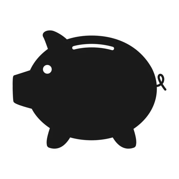 Свинячий Банк Плоский Значок Вектор Символу Грошові Доходи — стоковий вектор