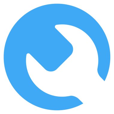 Beyaz arka planda yalıtılmış düz stilde Anahtar simgesi. Web sitesi tasarımı, logosu, uygulaması, Ui vb için Spanner sembolü . 