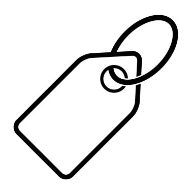 Etiket simgesi beyaz arkaplanda izole edildi. Boş sembol, düz tuş, vektör illüstrasyonu .