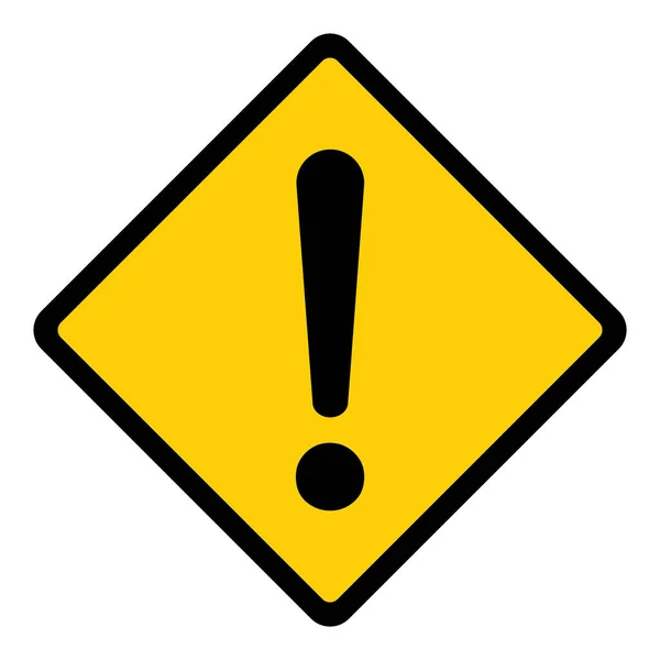 感叹号平面设计图标矢量 在白色背景下孤立的危险警告信号 — 图库矢量图片
